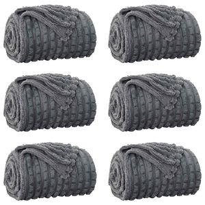 vidaXL Pături de aruncat 6 buc. Gri &icirc;nchis 240 x 220 cm 9.17 kg Molton