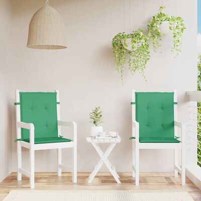 vidaXL Perne scaun de grădină, 2 buc., verde, 100x50x3 cm