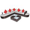 vidaXL Set mobilier de grădină cu perne, 8 piese, maro, poliratan