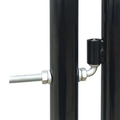 vidaXL Poartă de gard cu o ușă, negru, 300x150 cm