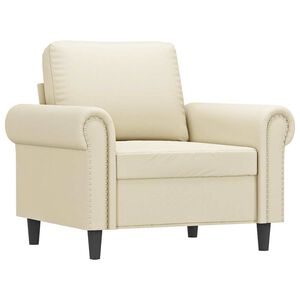 vidaXL Canapea de o persoană, crem, 60 cm, piele ecologică