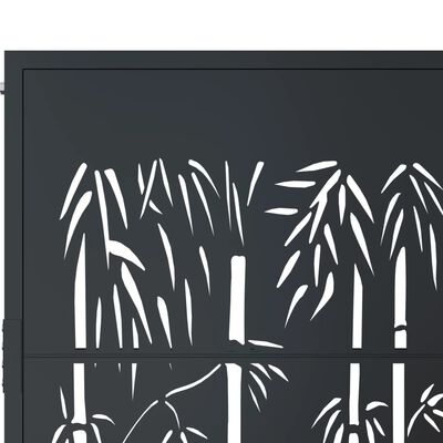 vidaXL Poartă pentru grădină, antracit, 105x180 cm, oțel, model bambus