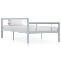 vidaXL Cadru de pat, gri și alb, 100 x 200 cm, metal