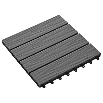 vidaXL Plăci podea în relief WPC, 11 buc., 30 x 30 cm, 1 mp, gri