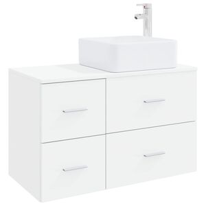 vidaXL Set de mobilier pentru baie 2 pcs Alb Lemn prelucrat