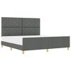 vidaXL Cadru de pat cu headboard Gri &icirc;nchis 180 x 200 cm țesătură