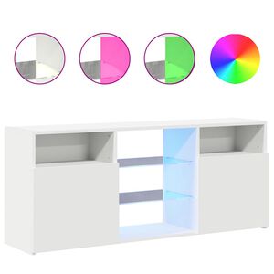 vidaXL Comodă TV cu lumini LED, alb, 120x30x50 cm