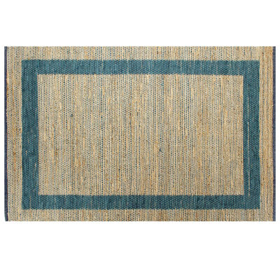 vidaXL Covor manual, albastru, 120 x 180 cm, iută