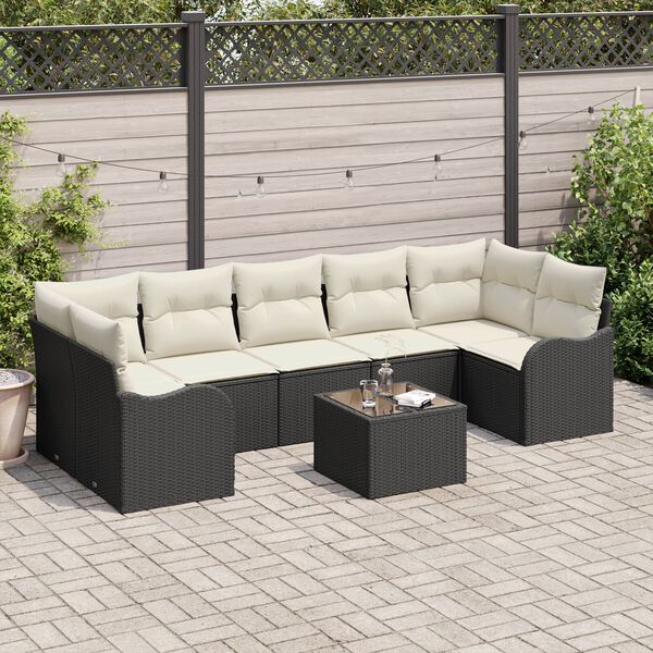 vidaXL Set de canapele pentru grădină Negru 55 x 55 x 37 cm poliratan
