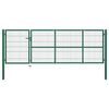 vidaXL Poartă de gard de grădină cu st&acirc;lpi 350x100 cm, oțel, verde