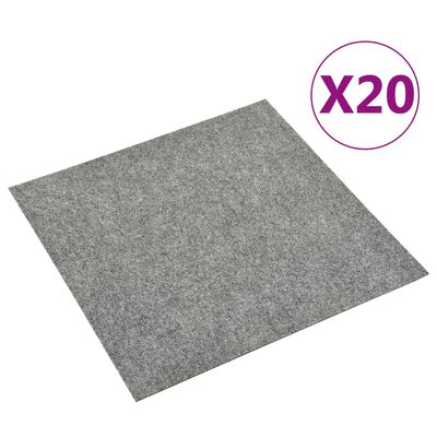 vidaXL Dale mochetă pentru podea, 20 buc., gri deschis, 5 m²