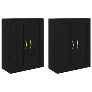 vidaXL Cabinet suspendat 2 pcs Stejar Negru 69,5 x 34 x 90 cm
