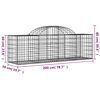 vidaXL Coșuri gabion arcuite 9 buc, 200x50x60/80 cm, fier galvanizat