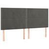 vidaXL Pat box spring cu saltea, gri &icirc;nchis, 160x200 cm, catifea