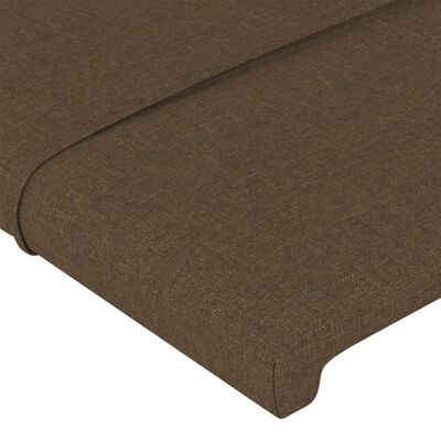 vidaXL Tăblie de pat cu aripioare maro închis 93x16x118/128 cm textil