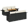 vidaXL Set canapele de grădină cu perne, 7 piese, negru, poliratan
