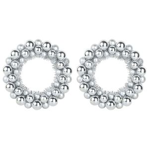 vidaXL Coronite cu bile de Craciun 2 buc. Argintiu 33 x 33 x 7 cm