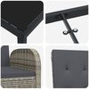 vidaXL Set de masă pentru grădină cu pernă 9 pcs Gri poliratan