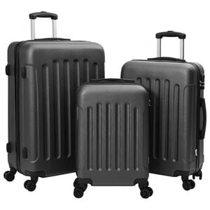 vidaXL Valiză cu blocare 3 buc. Gri &icirc;nchis 50 x 31 x 78 cm Plastic ABS