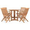 vidaXL Set mobilier de exterior pliabil, 5 piese, lemn masiv de tec