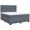 vidaXL Pat box spring cu saltea, gri &icirc;nchis, 180x200 cm, catifea