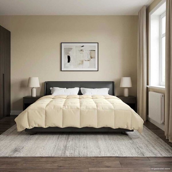 vidaXL Pilotă de vară Patos Crem 240 x 260 cm Microfibră