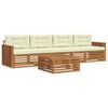 vidaXL Set de canapele de exterior cu pernă 5 pcs Natural și Crem