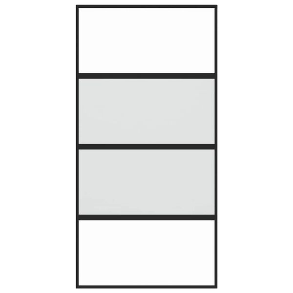 vidaXL Ușă glisantă, negru, 102,5x205 cm, sticlă securizată/aluminiu