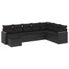 vidaXL Set mobilier de grădină cu perne, 8 piese, negru, poliratan