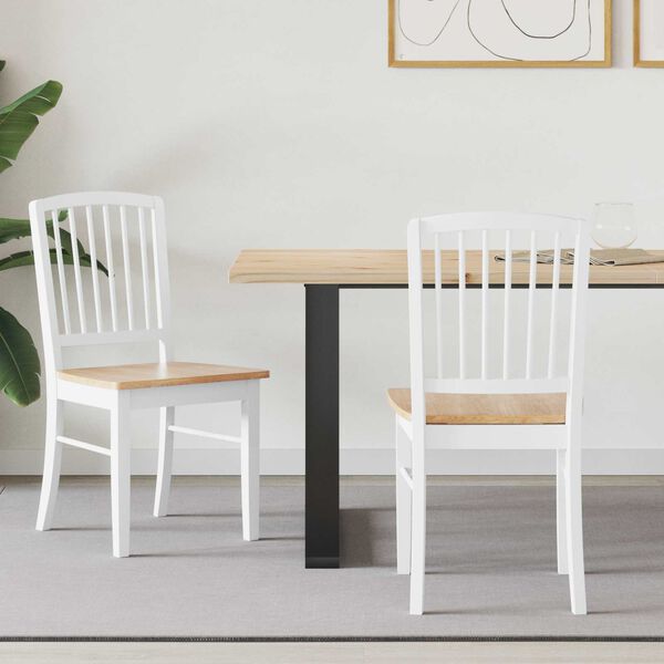 vidaXL Scaune de dining 2 pcs Alb 50 x 52,5 x 91 cm