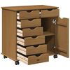 vidaXL Cabinet mobil Maro miere 63,5 x 39 x 65,5 cm Lemn de pin masiv
