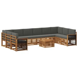 vidaXL Set de canapele de exterior 8 buc. Natural și Antracit