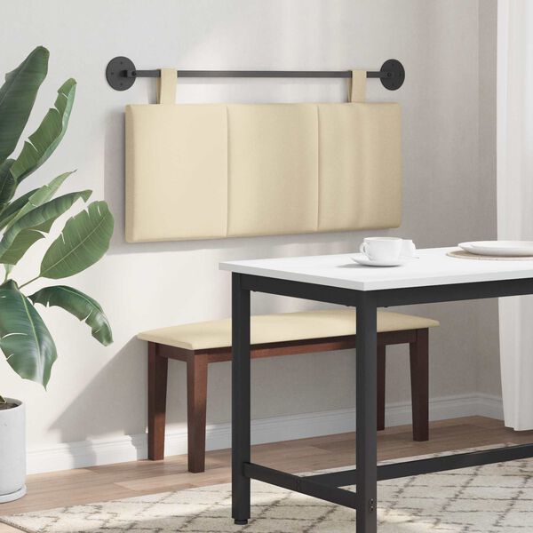 vidaXL Cap de pat suspendat Pe perete Crem 110 x 55 x 5 cm țesătură