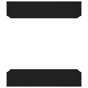 vidaXL Comode TV, 4 buc., negru, 80x30x30 cm, lemn compozit