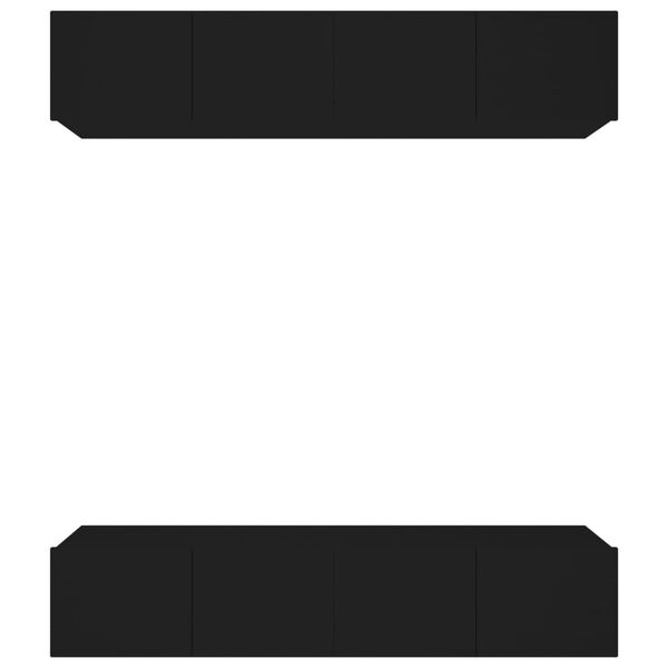 vidaXL Comode TV, 4 buc., negru, 80x30x30 cm, lemn compozit