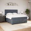 vidaXL Pat box spring cu saltea, gri &icirc;nchis, 180x200 cm, catifea