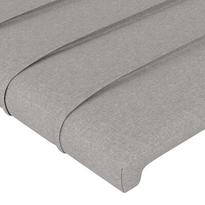 vidaXL Tăblie de pat cu aripioare gri deschis 183x16x118/128 cm textil