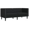 vidaXL Fotoliu Chesterfield cu 2 locuri, negru, piele ecologică