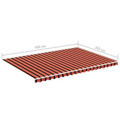 vidaXL Pânză de rezervă copertină, portocaliu și maro, 5x3,5 m