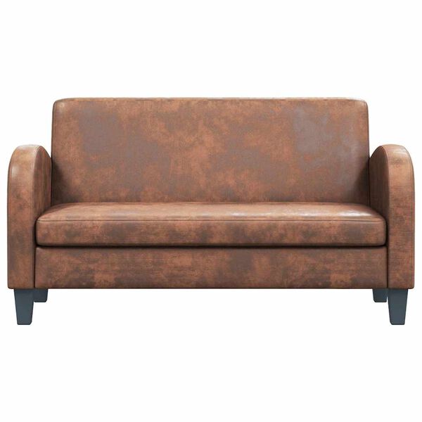 vidaXL Canapea cu 2 locuri, velur artificial, maro