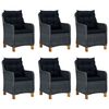 vidaXL Set mobilier exterior cu perne, 7 piese, gri &icirc;nchis, poliratan
