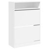 vidaXL Dulap de pantofi cu 2 sertare rabatabile, alb, 80x34x116 cm