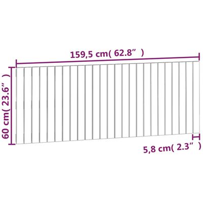 vidaXL Tăblie de pat pentru perete, 159,5x3x60 cm, lemn masiv de pin
