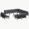 vidaXL Set de canapele pentru grădină 12 buc. Negru Oțel