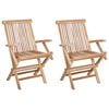 vidaXL Scaun de grădină pliant 2 pcs natural Lemn solid de tec