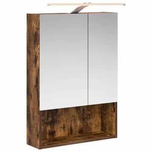 vidaXL Dulap cu oglindă pentru baie Stejar fumuriu 50 x 14,5 x 70 cm