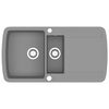vidaXL Chiuvetă de bucătărie din granit cu două cuve, gri