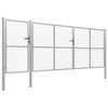 vidaXL Poartă de grădină din oțel 500x150 cm, argintie