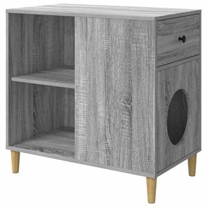 vidaXL Casa pentru pisici Sonoma gri 72 x 42,5 x 70 cm Lemn prelucrat
