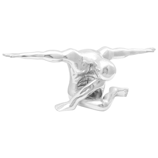 vidaXL Sculptură Argintiu 91.5 x 32 x 33 cm Aluminiu